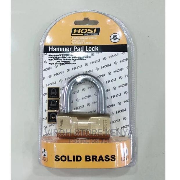 Solid Brass 60mm Hammer Padlock - main view