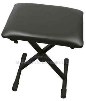 Folding Keyboard Bench Leather Padded Stool X Seat Chair - thumbnail 2