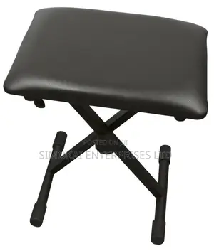 Folding Keyboard Bench Leather Padded Stool X Seat Chair