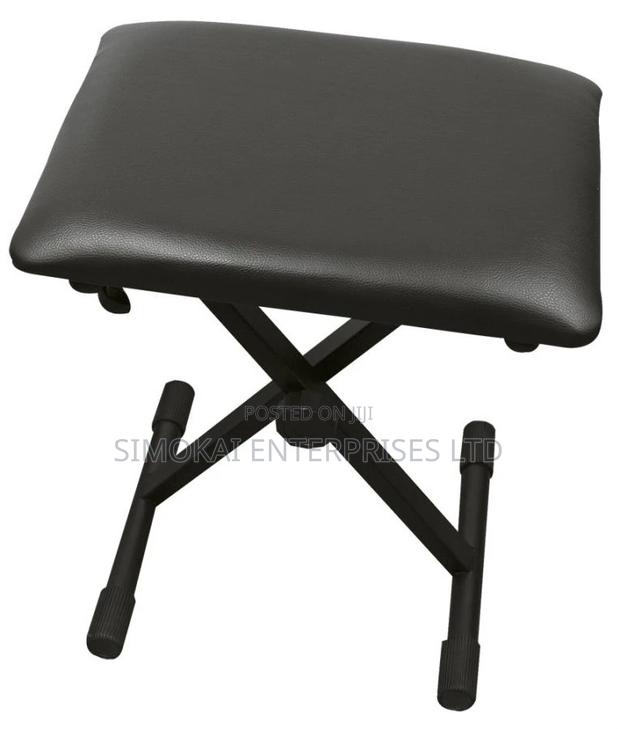 Folding Keyboard Bench Leather Padded Stool X Seat Chair - main view