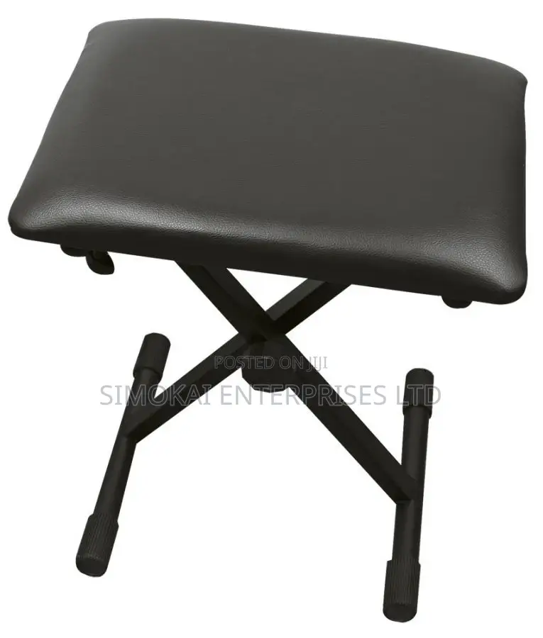 Folding Keyboard Bench Leather Padded Stool X Seat Chair