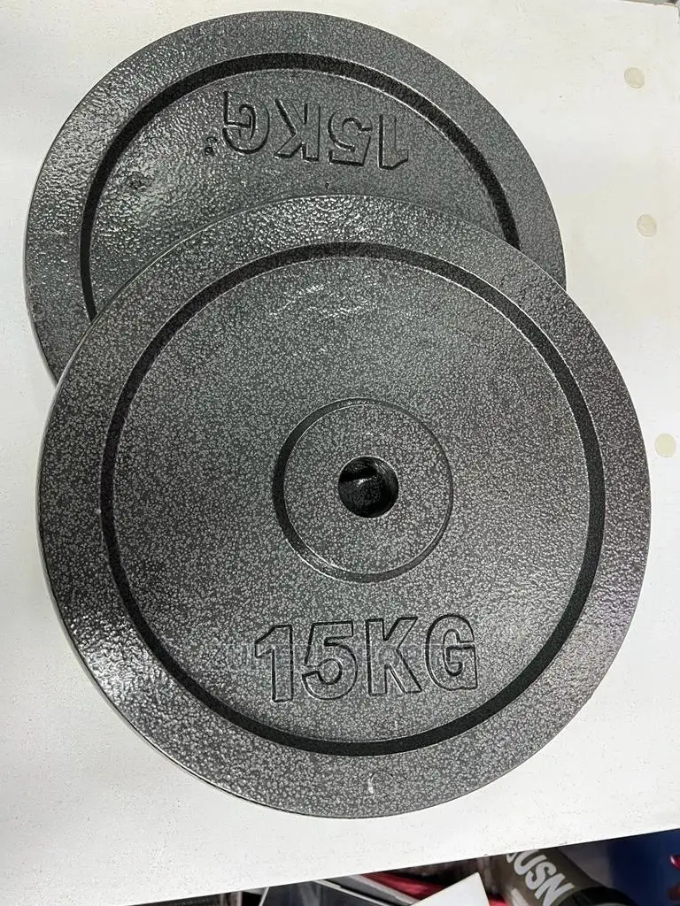 15kg Gym Weights Pair Standard Cast Iron Heavy Duty