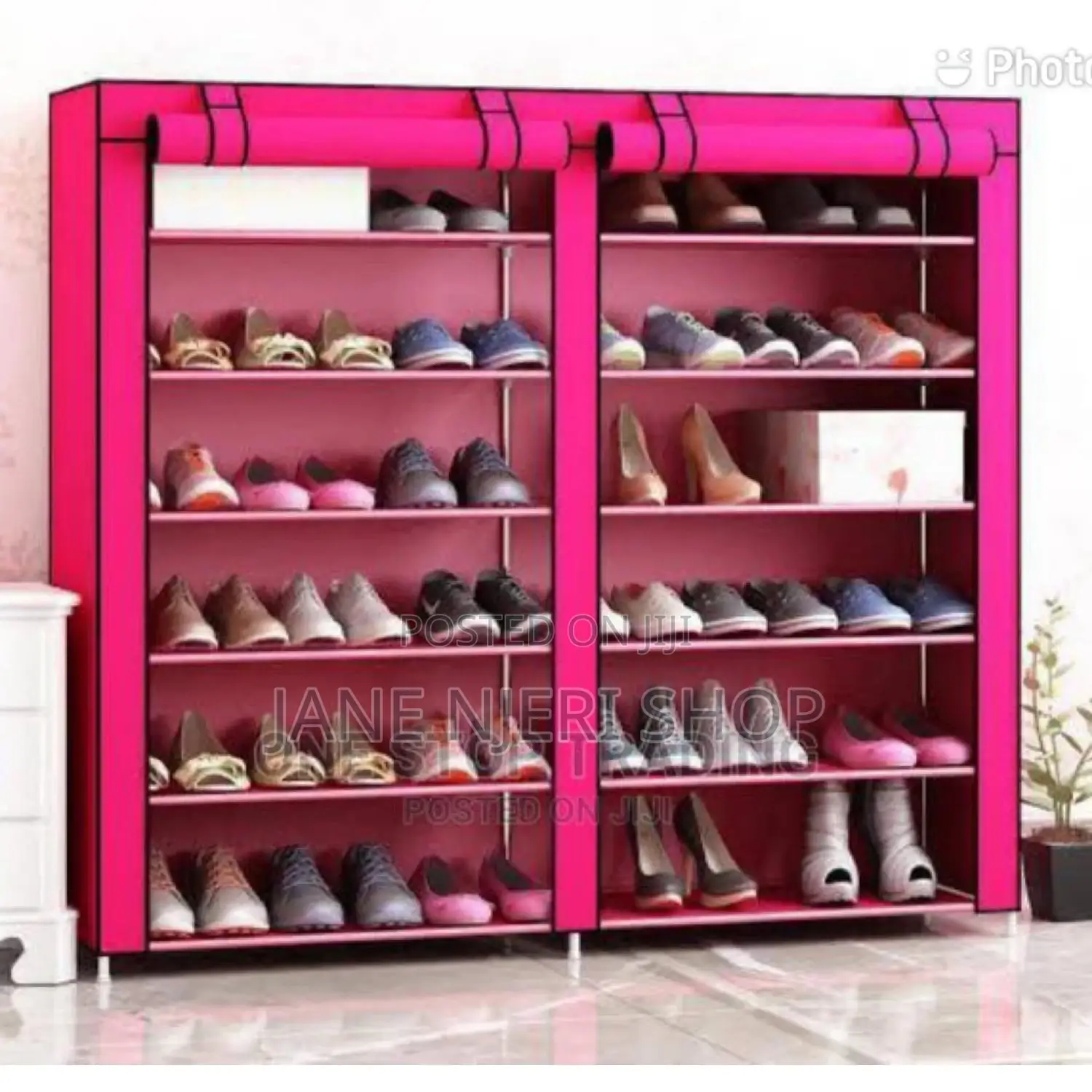 Pink Double Shoe Rack