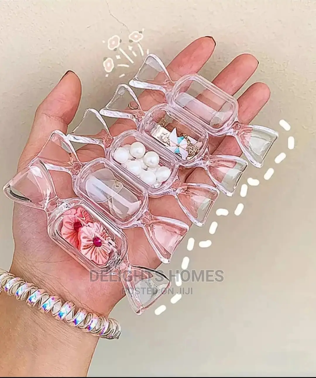 5 Pieces Candy Shape Transparent Make Up Storage Box