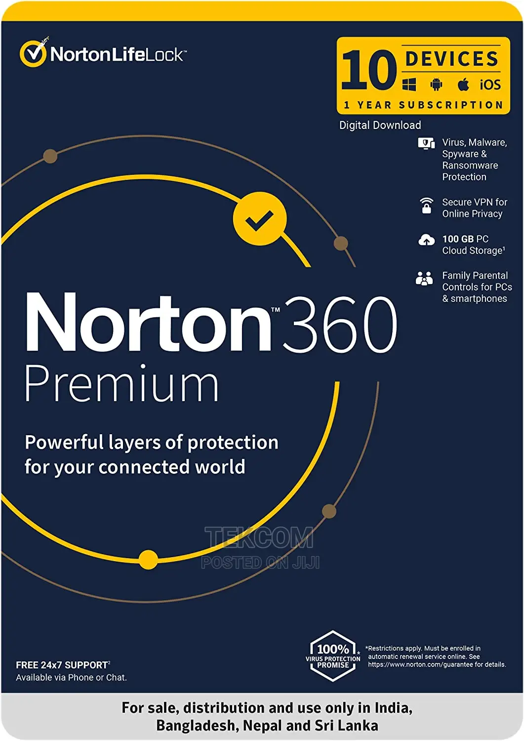 Norton 360 Premium10 Users Total Security for PC,Mac