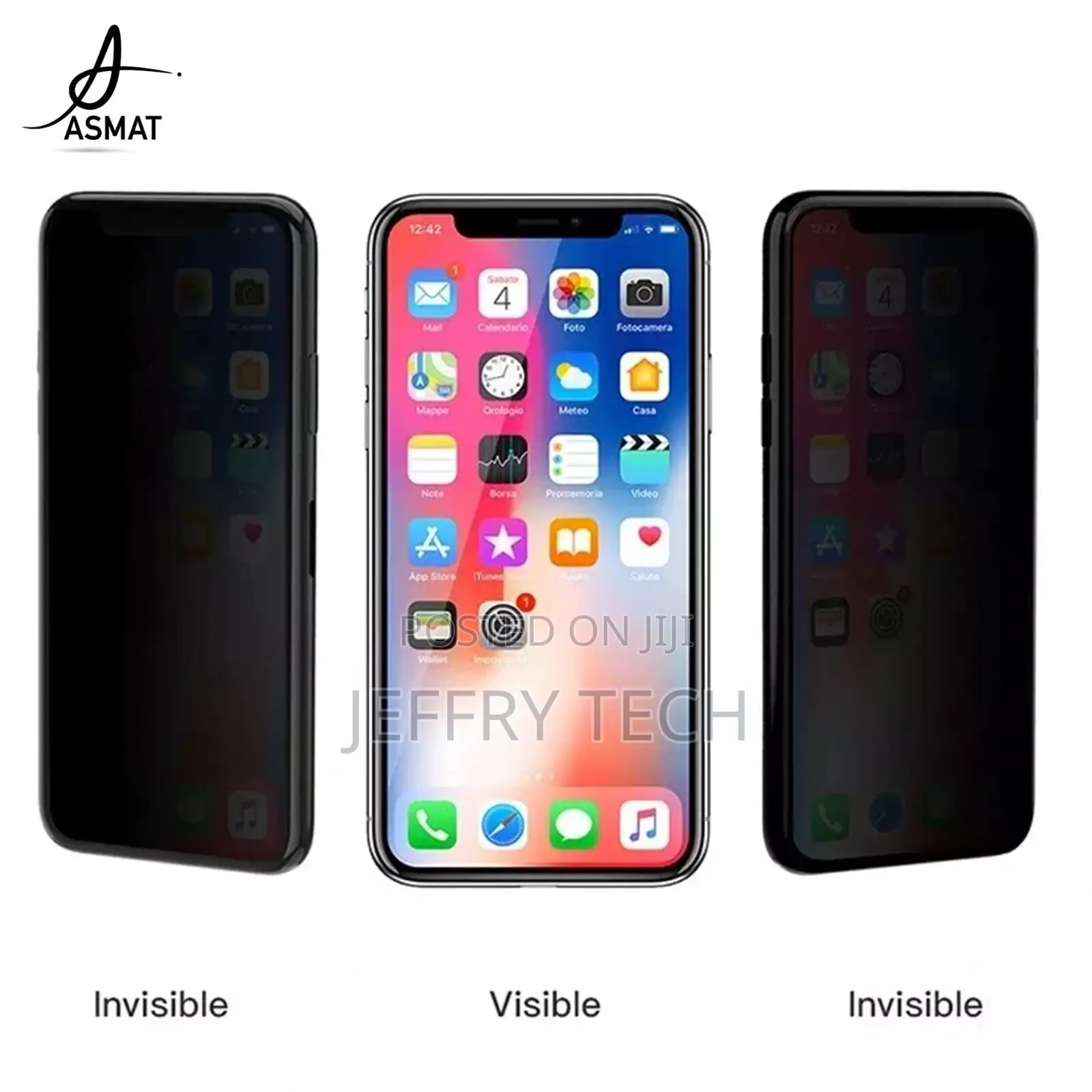 Matte Ceramic Privacy Tempered iPhone 13 12 11 Pro Max XR