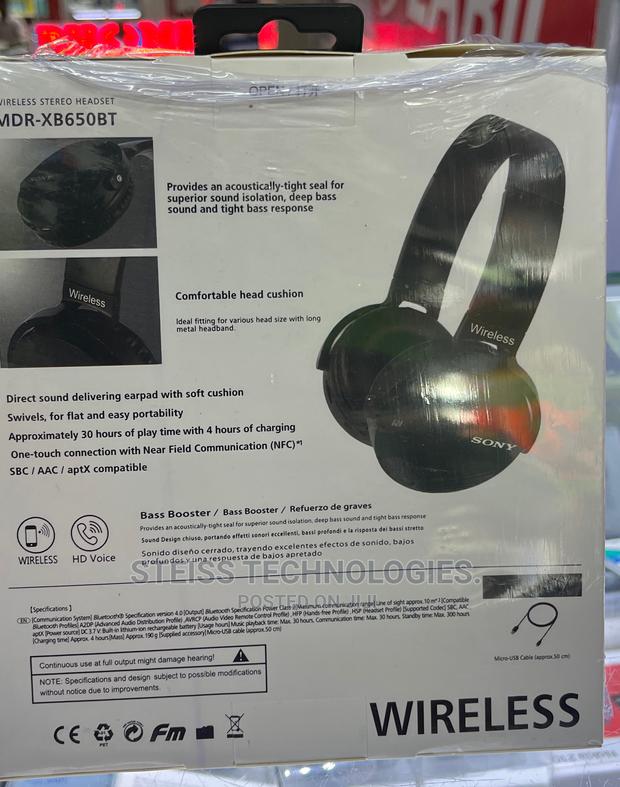 Sony Wireless Headphones-Mdr Xb650bt - thumbnail 4