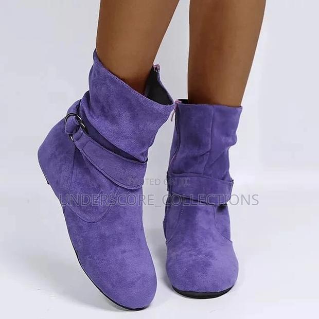 Ladies Classy Flat Ankle Boot Shoe - thumbnail 4