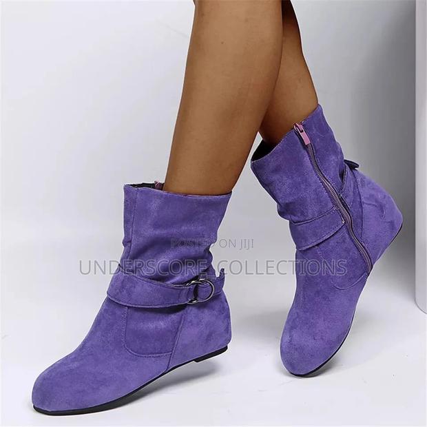 Ladies Classy Flat Ankle Boot Shoe - thumbnail 3