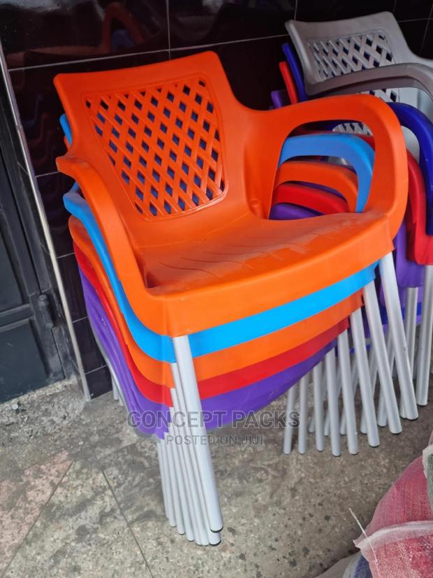 Strong Comfortable Plastic Chair With Metallic Legs. - thumbnail 2