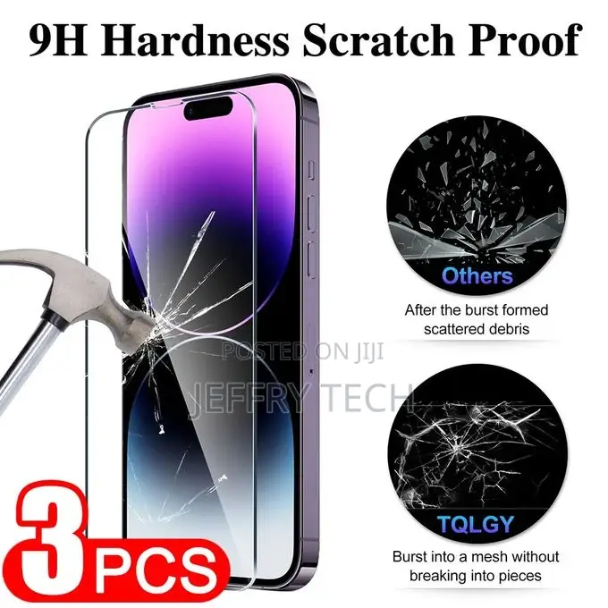 3PCS Full Cover Screen Protector for iPhone 14 Plus 14 Pro M
