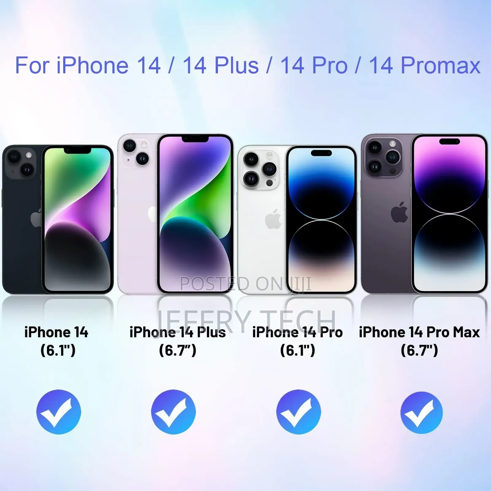 3PCS Full Cover Screen Protector for iPhone 14 Plus 14 Pro M
