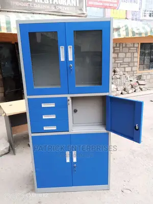 Imported Modern Metallic Storage/ Filing Cabinet With Safe