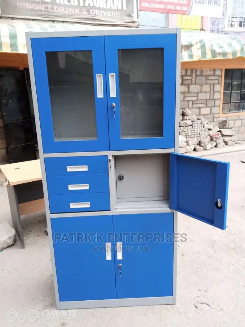 Imported Modern Metallic Storage/ Filing Cabinet With Safe