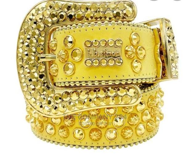 Legit Iced BB Simon Lavasan Silver Leather Belt - thumbnail 3