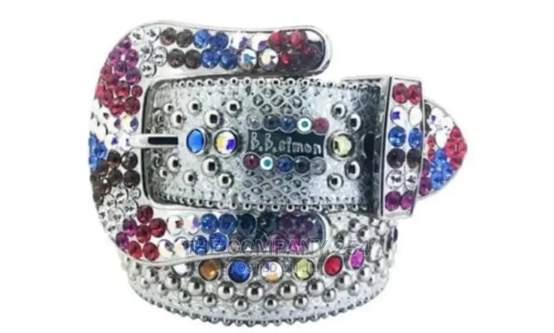 Legit Iced BB Simon Lavasan Silver Leather Belt