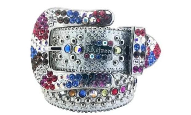 Legit Iced BB Simon Lavasan Silver Leather Belt - thumbnail 5