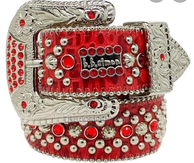 Legit Iced BB Simon Lavasan Silver Leather Belt - thumbnail 4