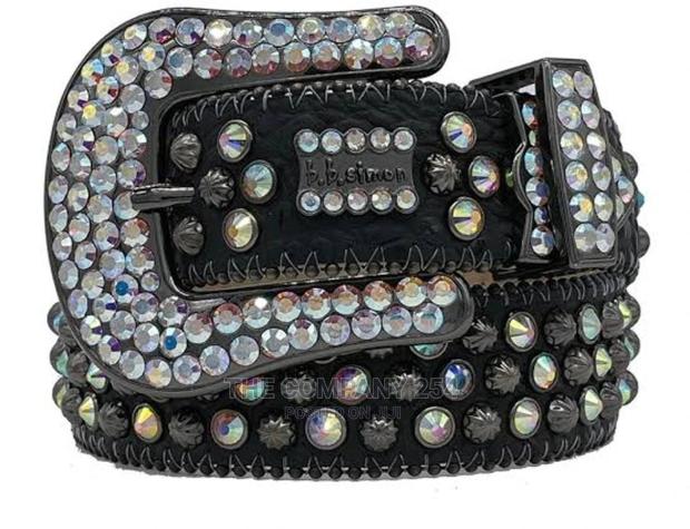 Legit Iced BB Simon Lavasan Silver Leather Belt - thumbnail 6