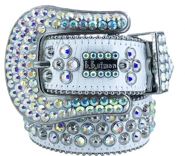 Legit Iced BB Simon Lavasan Silver Leather Belt - thumbnail 7