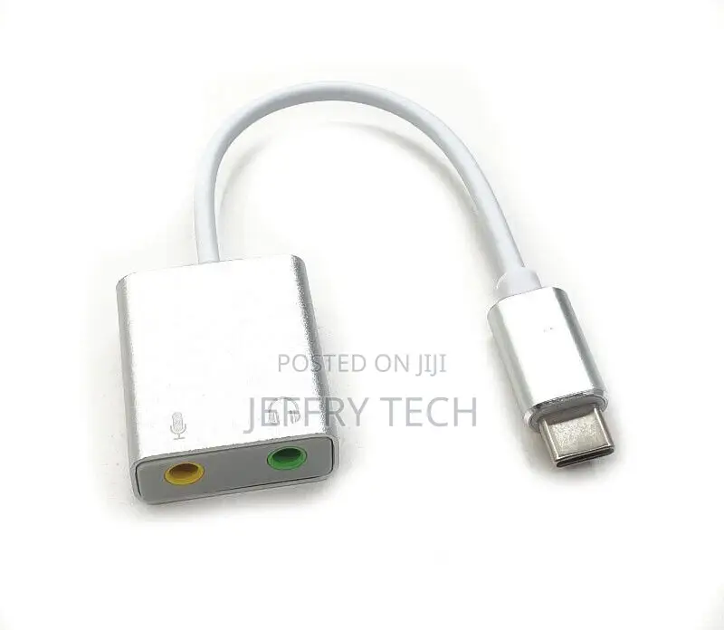 USB Type-C Sound Card to 3.5mm Audio Headphone Jack Adapter