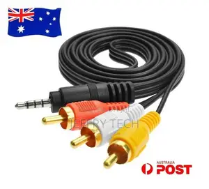 AUX Male 3.5mm to 3RCA AV Audio Video Converter Cable HDTV S