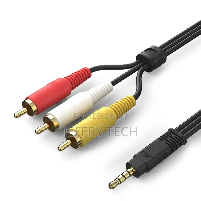 3.5mm Stereo AUX to 3 RCA 3RCA AV Audio Video DVD HDTV HD Ca