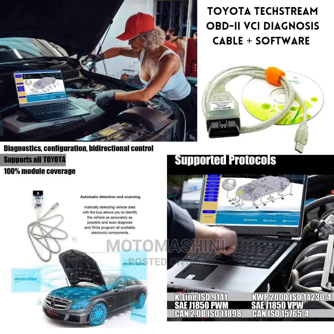 Toyota Techstream OBD-II Car Diagnosis Cable and Software