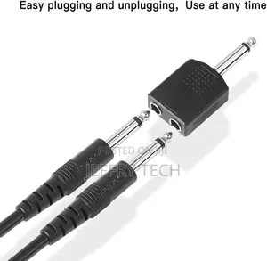6.35mm 1/4" Male to Dual Female Mono Audio Splitter Connecto