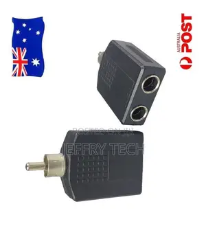 Dual 6.35mm Female to Single RCA Male Audio Plug Splitter He