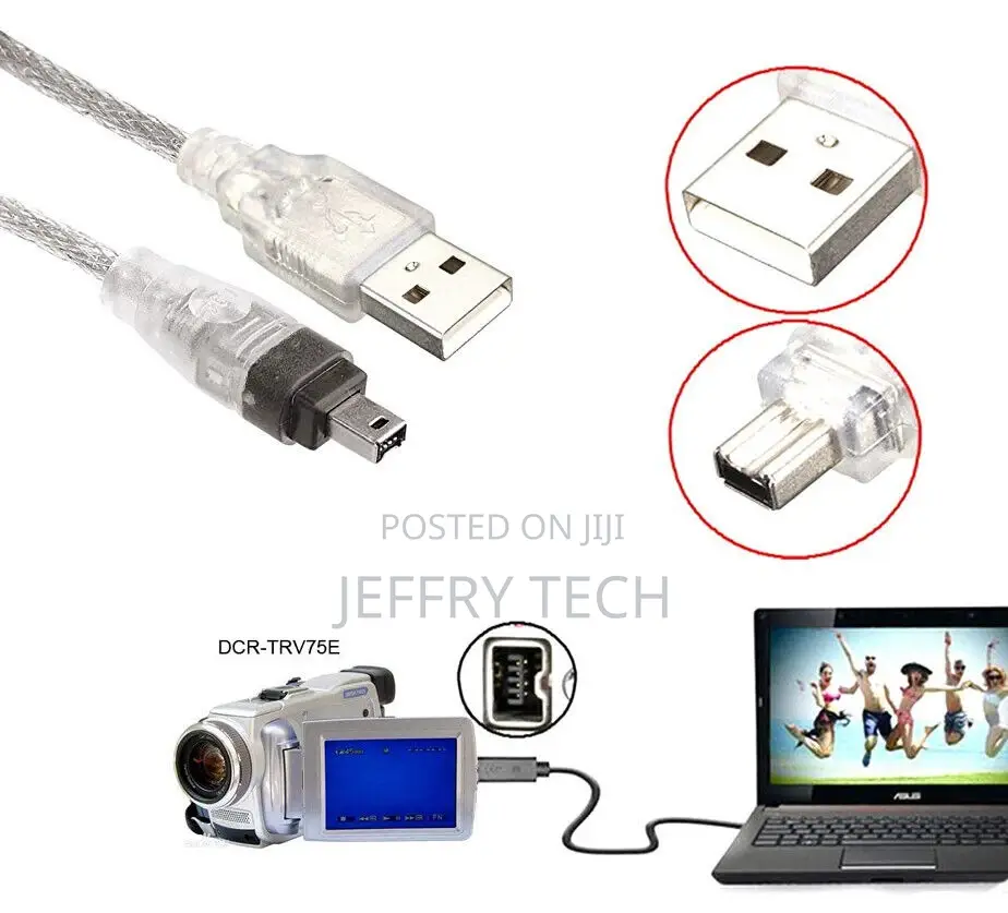 USB Cable Firewire IEEE 1394 for Mini DV Minidv HDV Camcorde