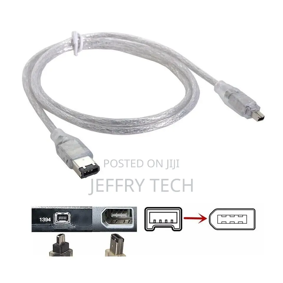 Firewire Ieee 1394 6P / 4P Cable Clear Lead Wire Cord Au (Oz