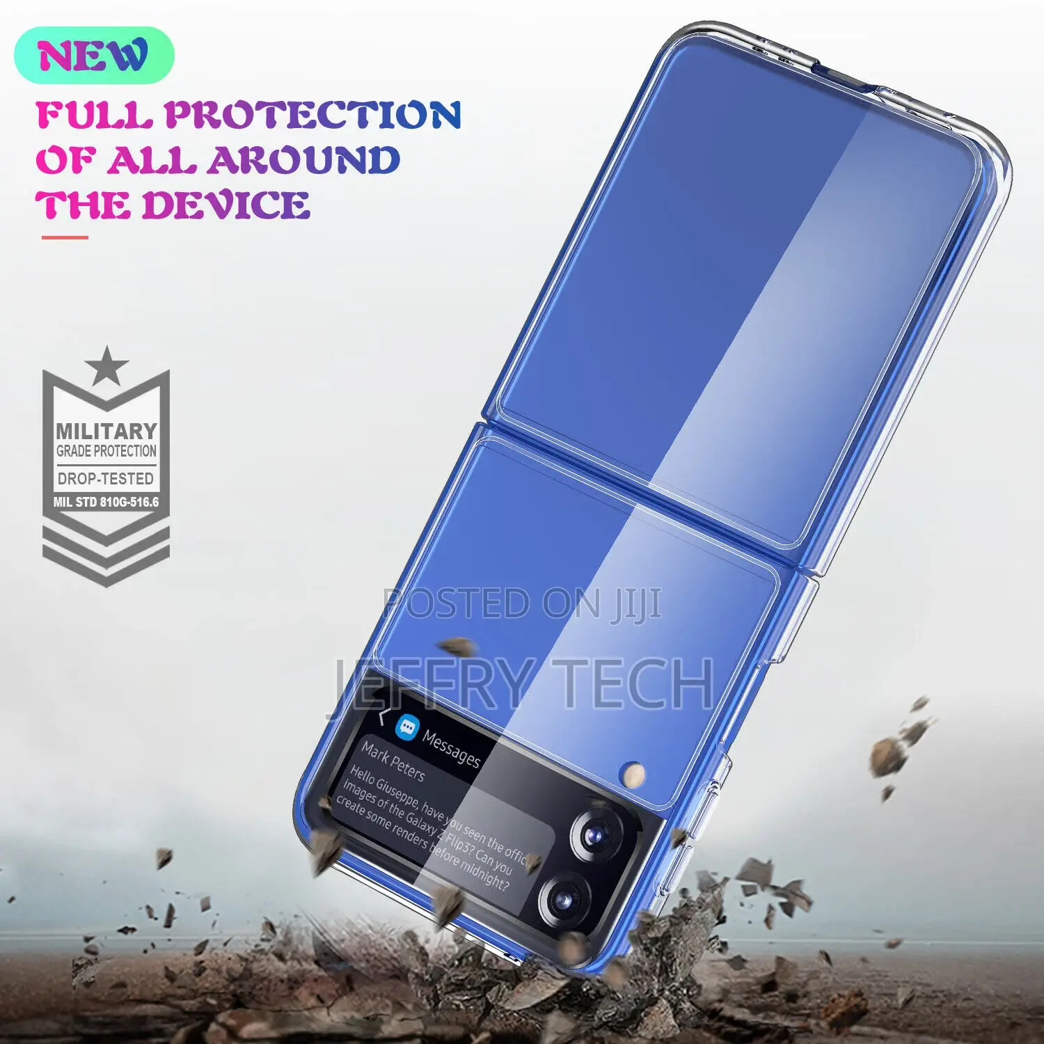 Clear Slim TPU Case Grip Cover for Samsung Galaxy Z Flip3 5G