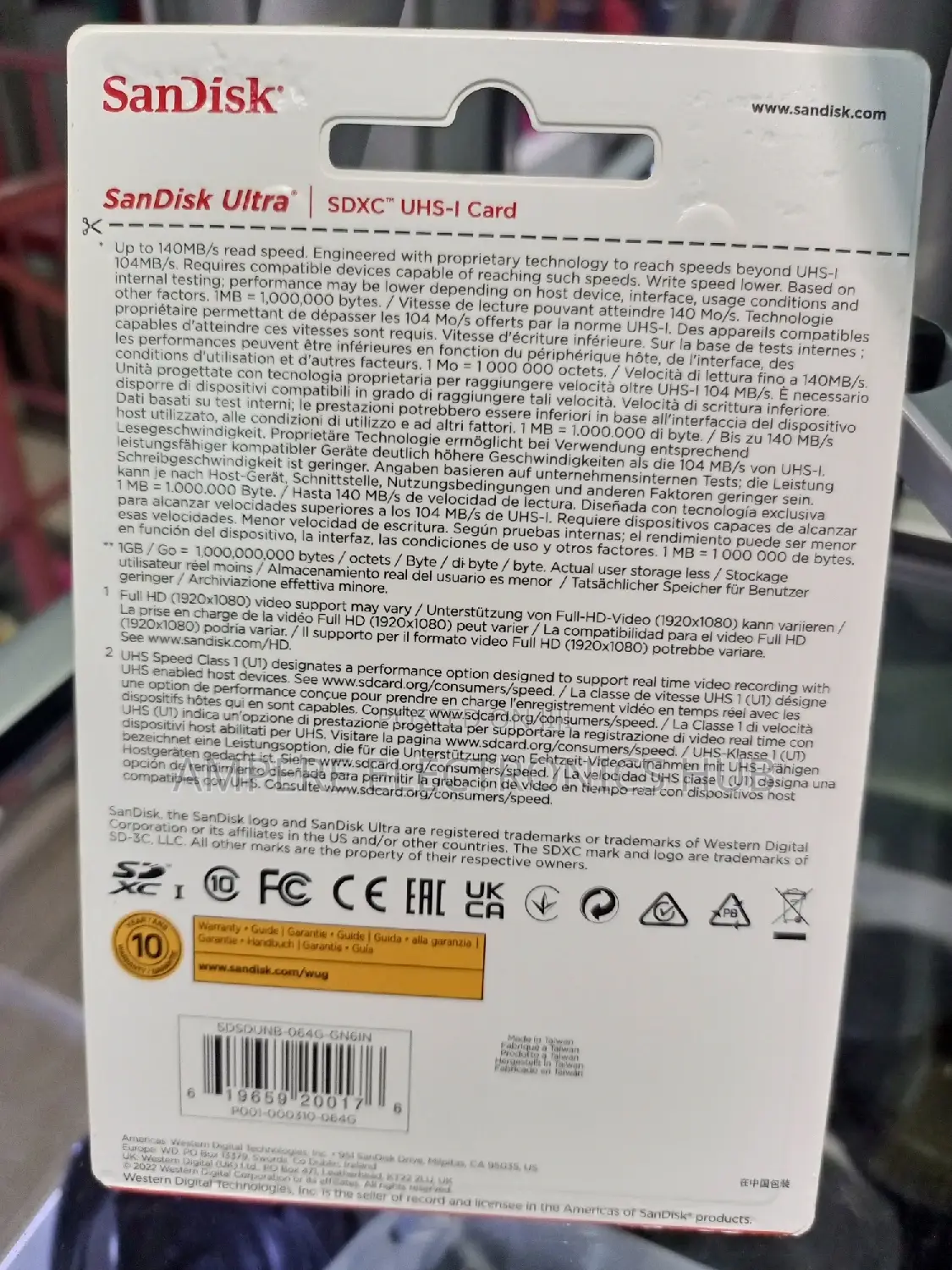 Sandisk 64gb SDXC - Uhs-I Card for Camera (140mbps)