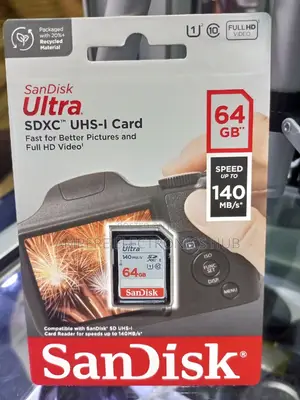 Sandisk 64gb SDXC - Uhs-I Card for Camera (140mbps)