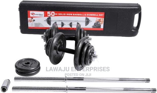50kg Cast Iron Barbell and Dumbbell Set - thumbnail 2