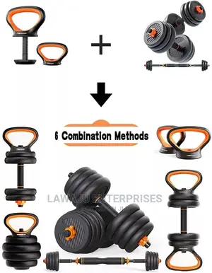 50kg Adjustable 6in1 Dumbbell/Kettlebell/Barbell Set