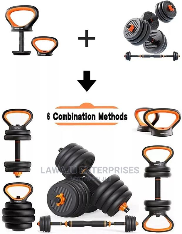 50kg Adjustable 6in1 Dumbbell/Kettlebell/Barbell Set - thumbnail 2