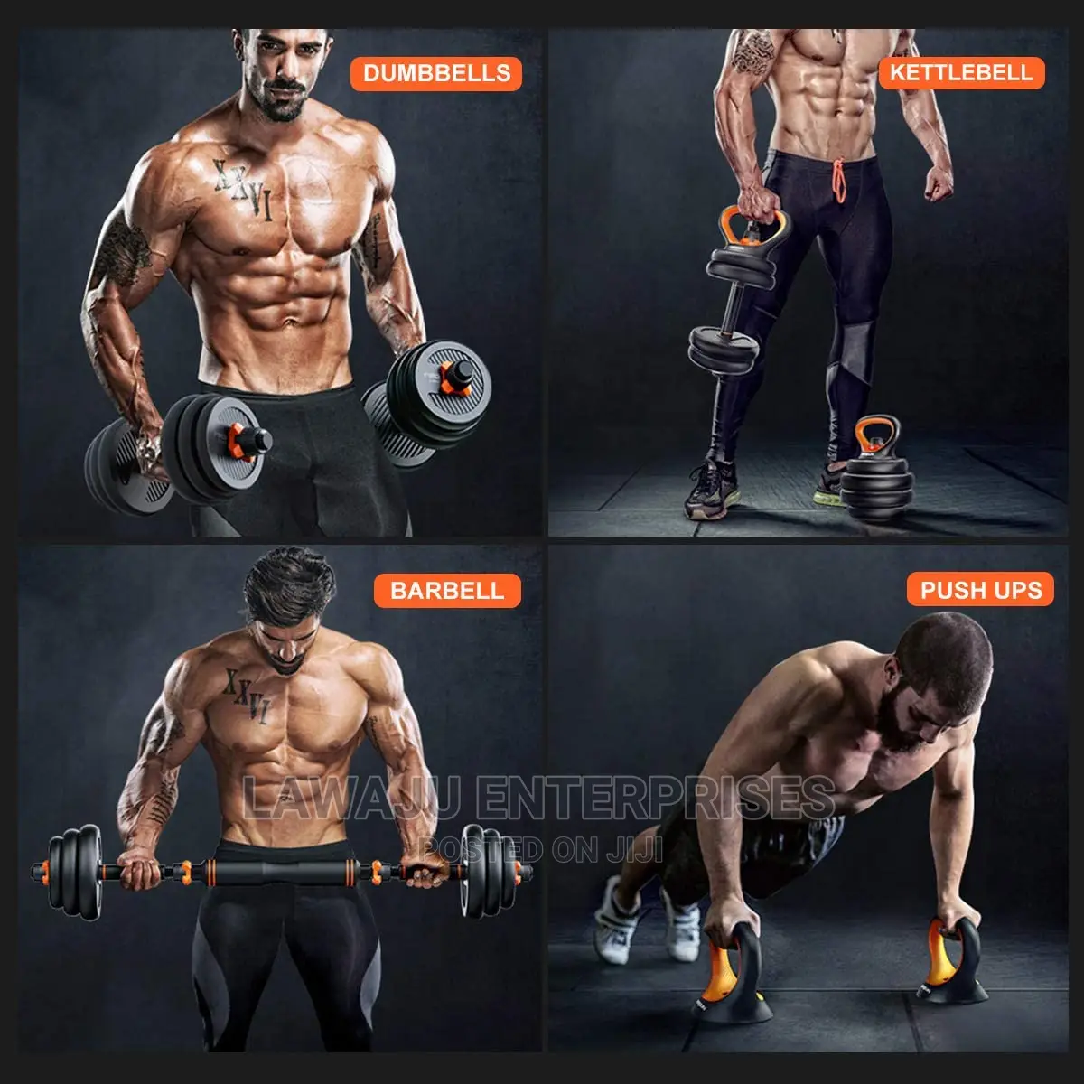 50kg Adjustable 6in1 Dumbbell/Kettlebell/Barbell Set