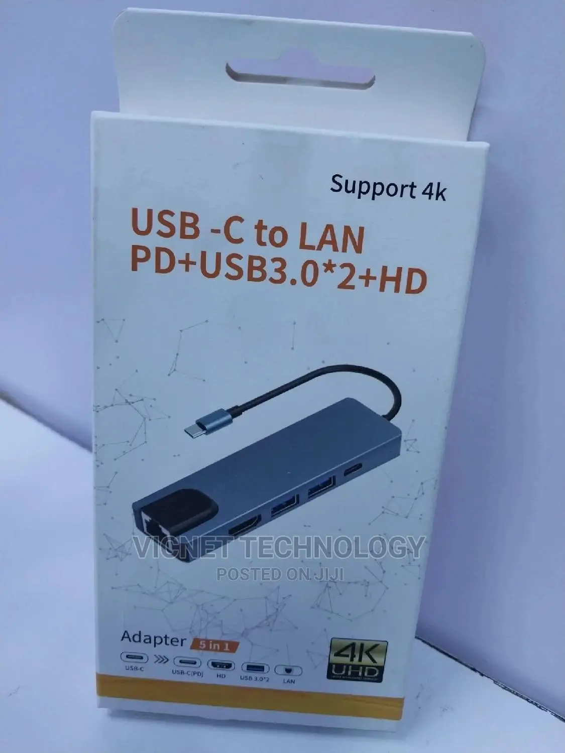 5 in 1 USB C Hub With Hdmi, Usb3.0 Ethernet