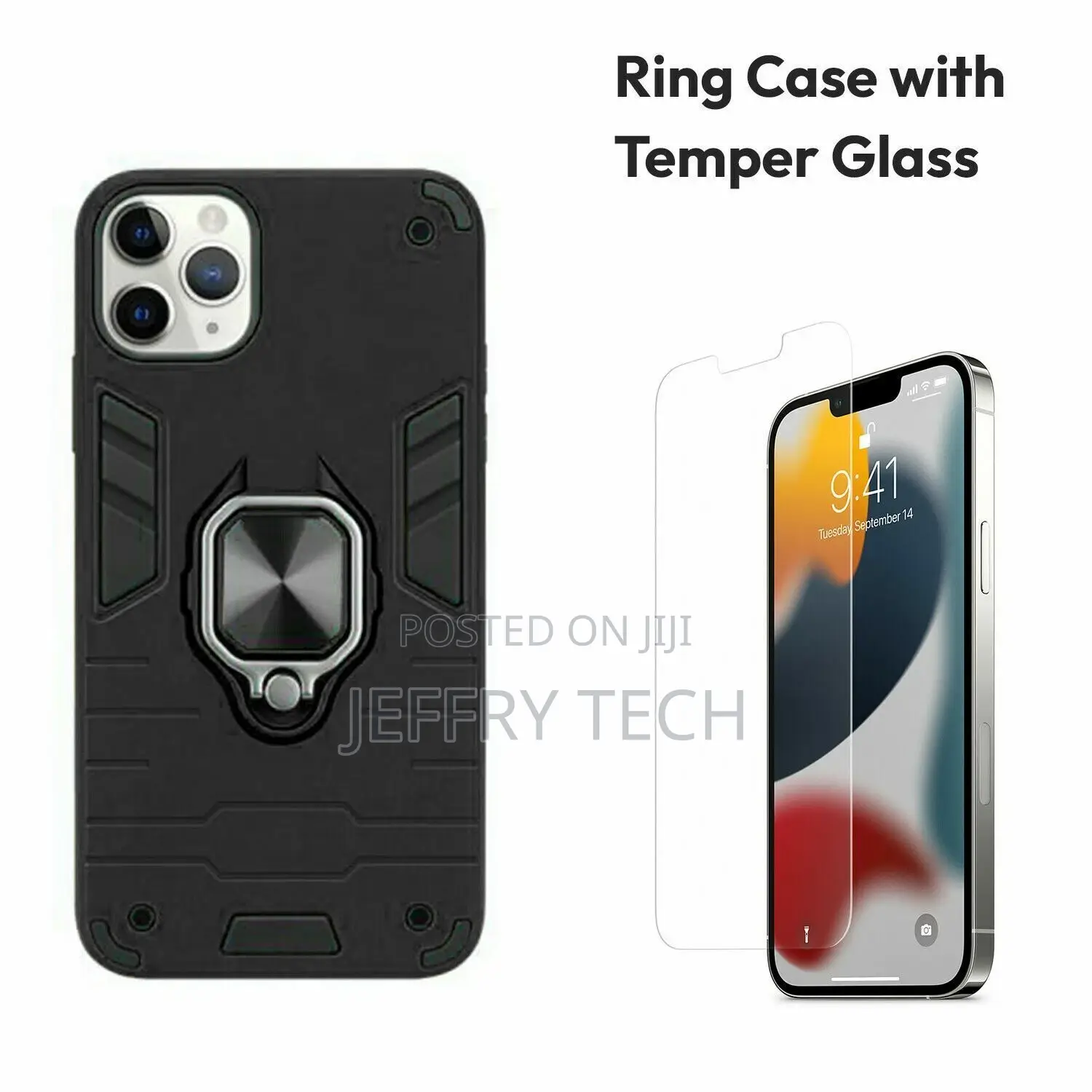 360 Ring Stand Case for iPhone 11 Pro Max Rugged Armor Cover