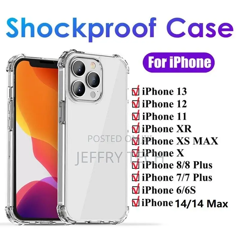 Case for iPhone 14 13 12 Pro Max XR 11 CLEAR Gel Shockproof
