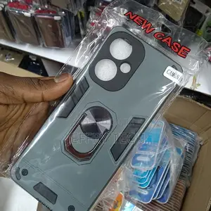 Tecno Camon 19 Case Black Classic Finger Ring 360 Degree
