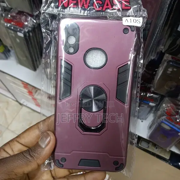 Samsung Galaxy A10s Case, Ring Kickstand Cover + Tempered Gl