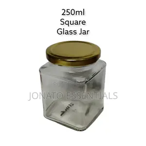 3 Piece Square Milly Glass Jars, Storage Container