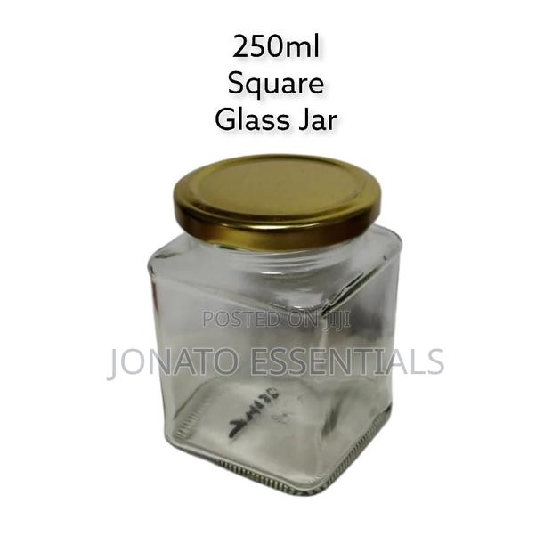 3 Piece Square Milly Glass Jars, Storage Container