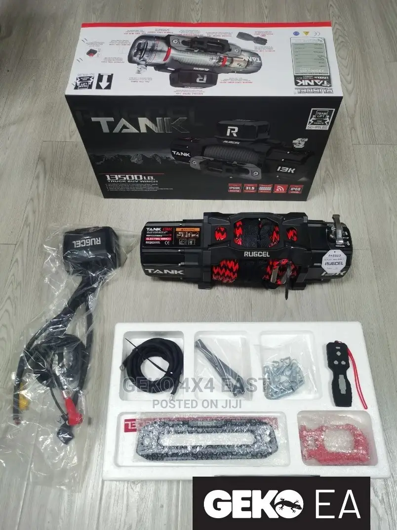 13500lbs 12vdc,Synthetic Rope, Electric Winch, Waterproof