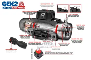 13500lbs 12vdc,Synthetic Rope, Electric Winch, Waterproof