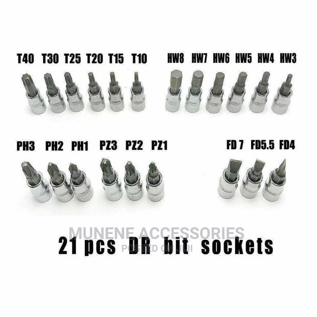 46pc 1⁄4" 1/4inch Ratchet Socket Set With Allen Key Hex Head - thumbnail 3