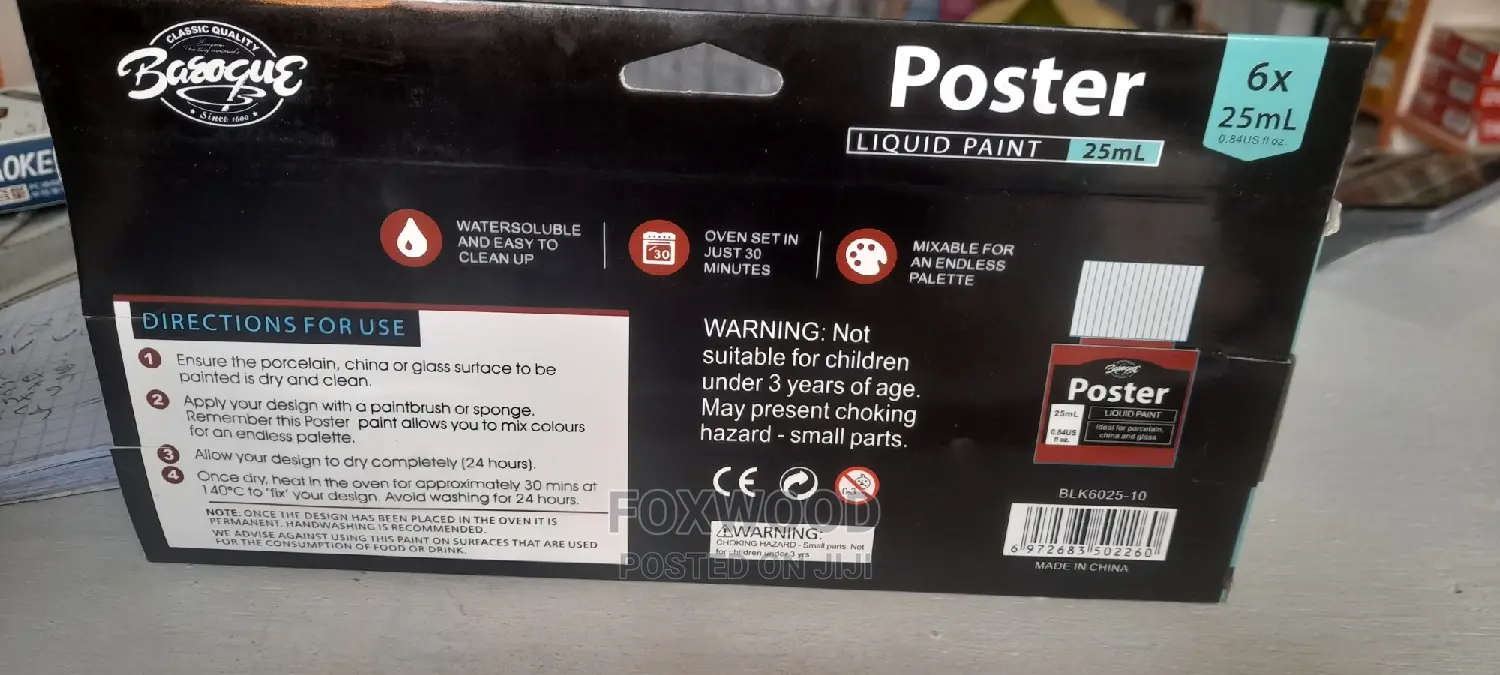 Poster Liquid Paint With 1 Brush and Palette 25ml